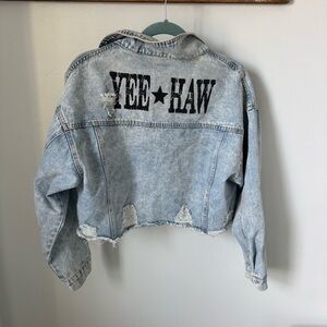 Rivalry yee haw denim cutoff jacket size XS